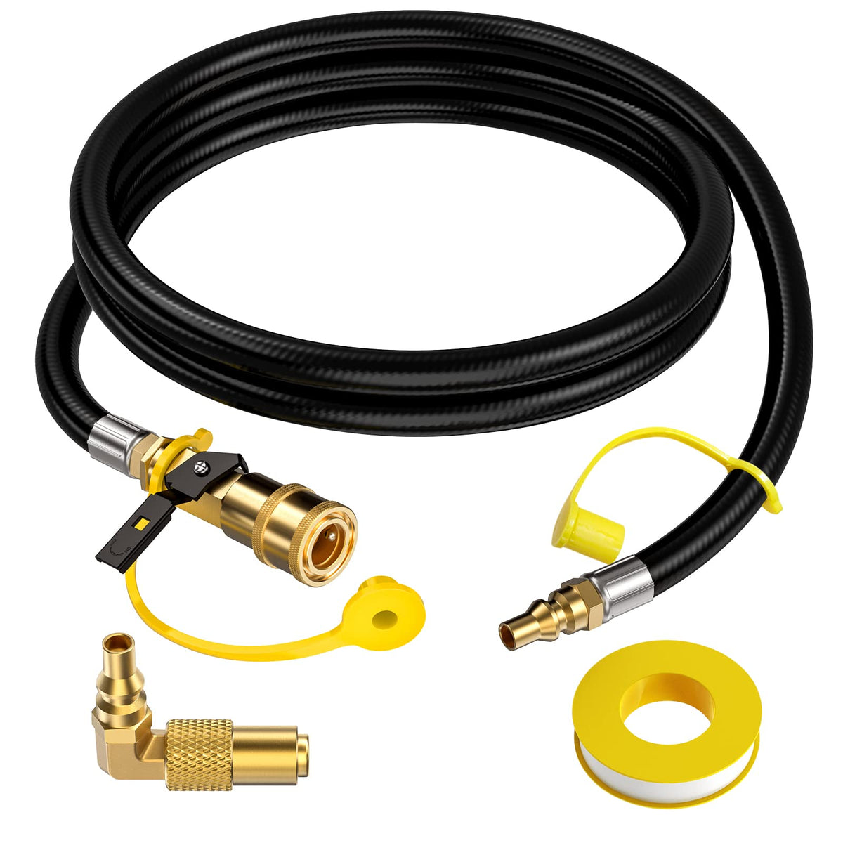 GasXpert 7ft quick-connect propane hose for RVs with flexible reach to place grill safely