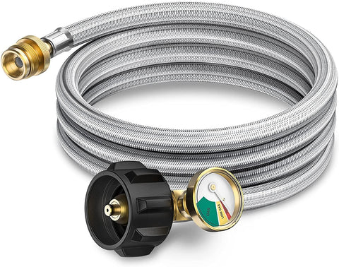 GasXpert Pros 6ft hose with gauge for 1lb to 20lb propane connections