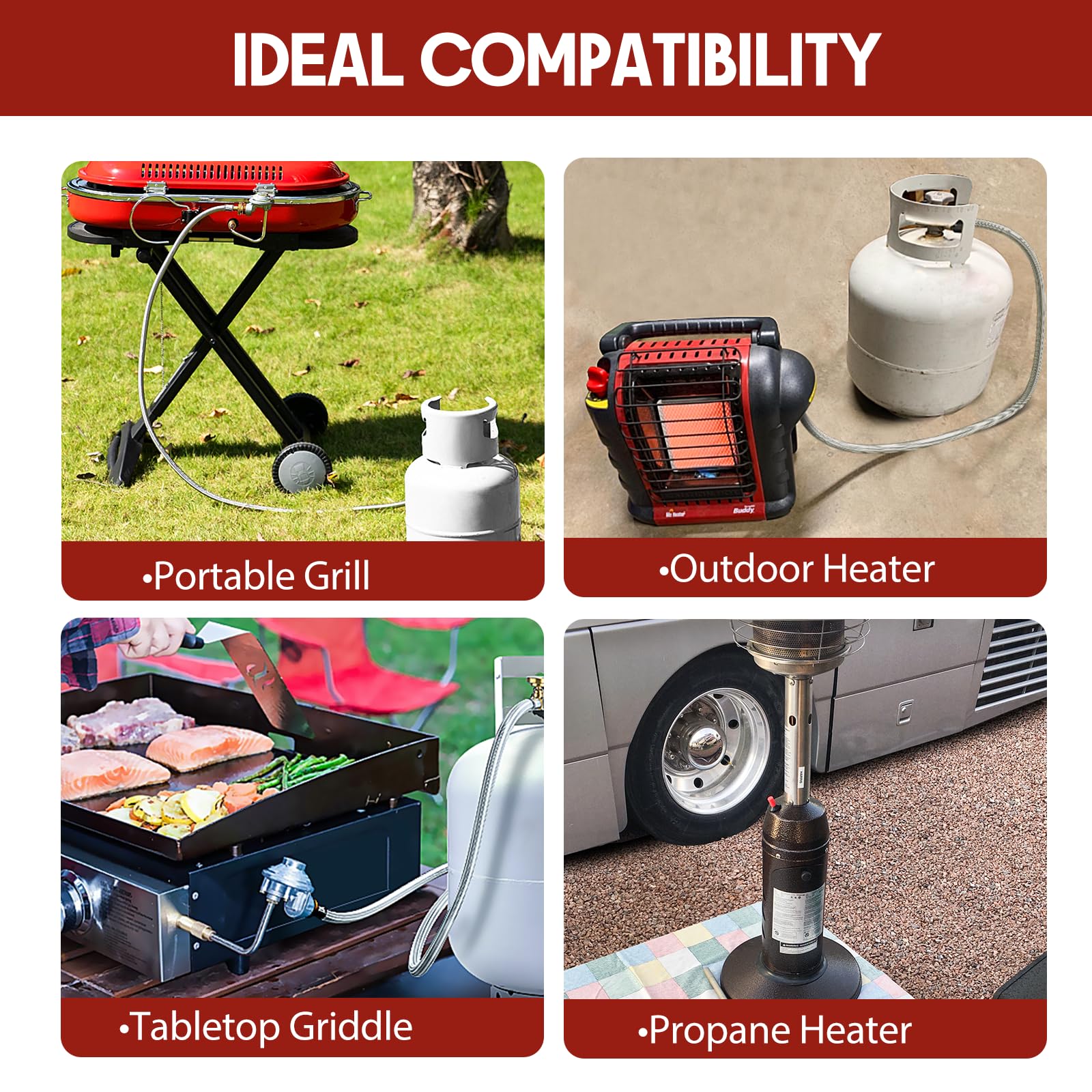 GasXpert hose compatible with Weber Q grills for grilling