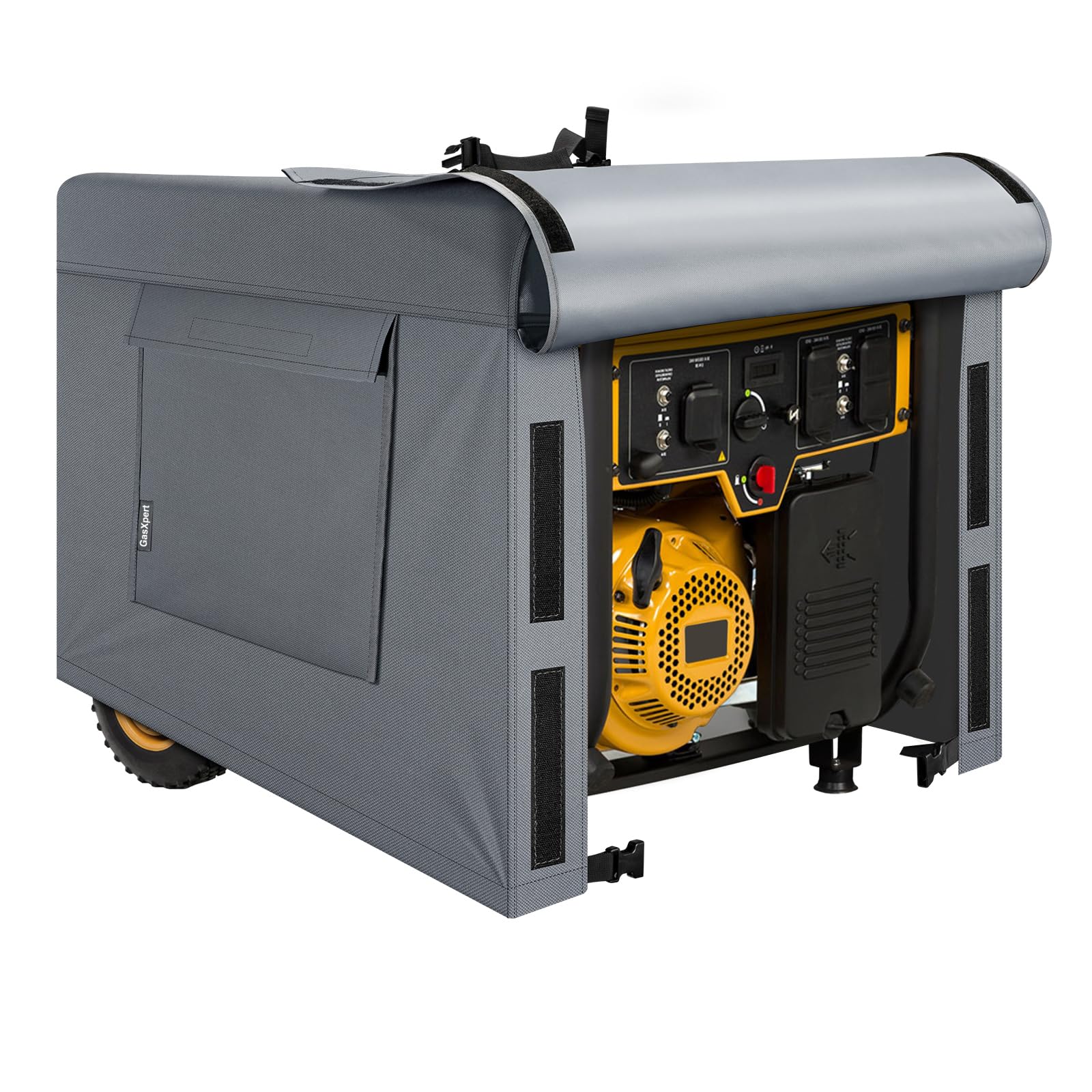 GasXpert waterproof generator cover protecting a 32x24x24 unit from rain and sun