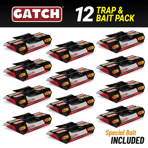 GATCH Roach Traps bait pouch in trap illustrates easy setup.