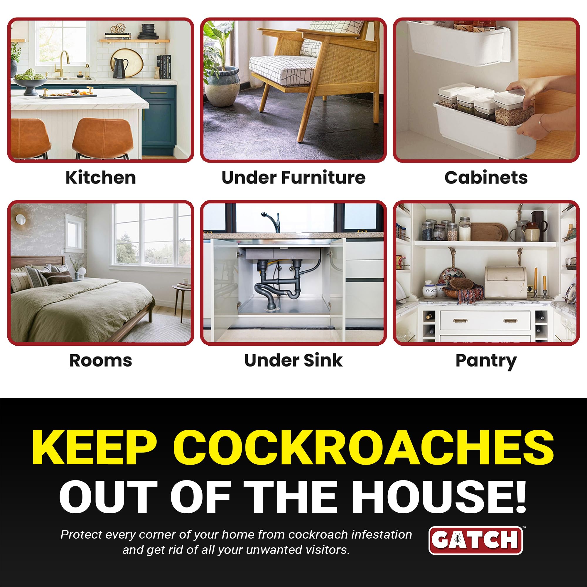 GATCH Roach Traps pet safe design suitable for homes with kids and pets.