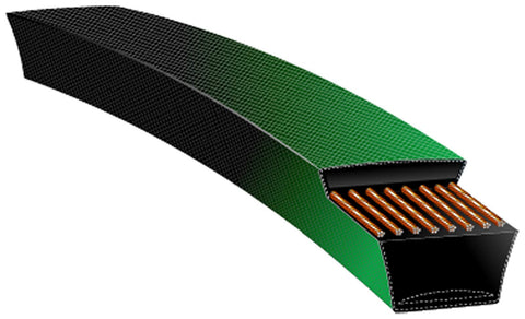 Gates PoweRated FHP belt with green wrap for low-friction clutching and durability