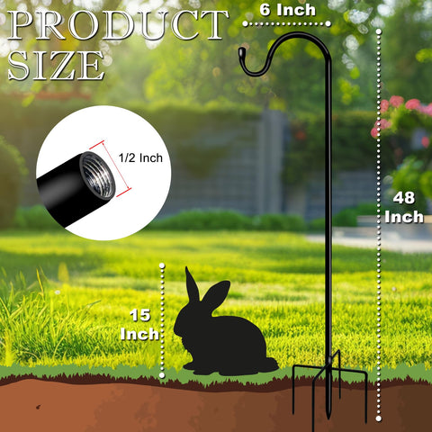 GATSUNS 48-inch bird feeder pole offers adjustable height for versatile hanging displays.