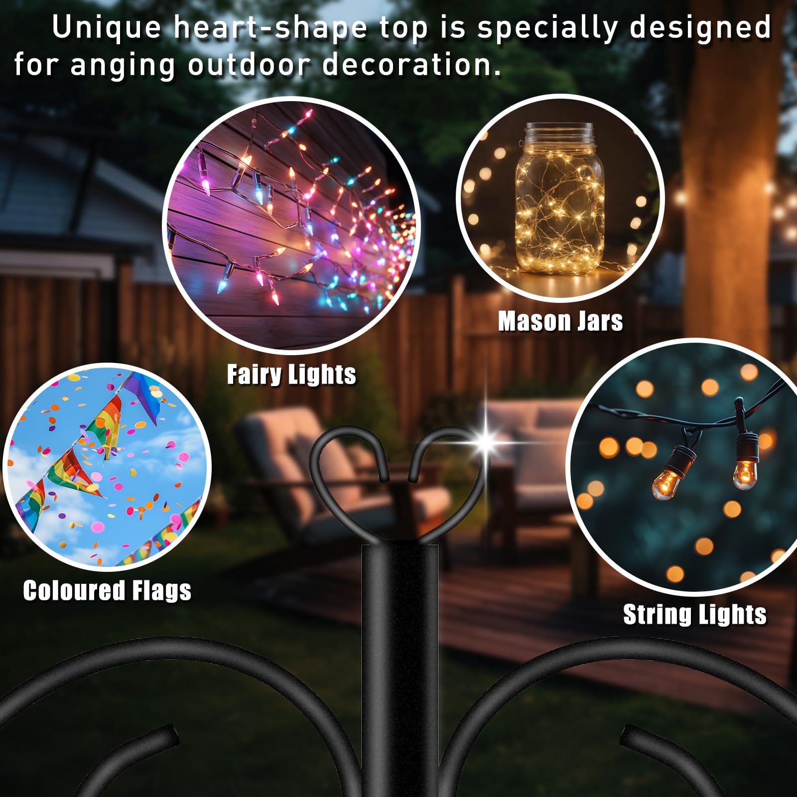 GATSUNS dual hooks with heart top hold multiple items like plants and lights.