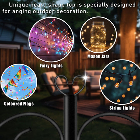 GATSUNS dual hooks with heart top hold multiple items like plants and lights.