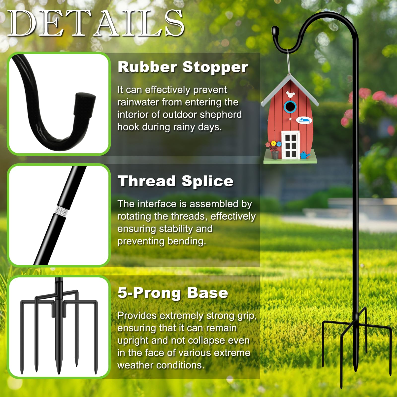 GATSUNS five-prong base keeps décor upright even in breezy conditions.