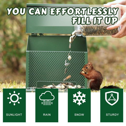 Gavinjitao metal squirrel feeder nesting-box style for outdoors