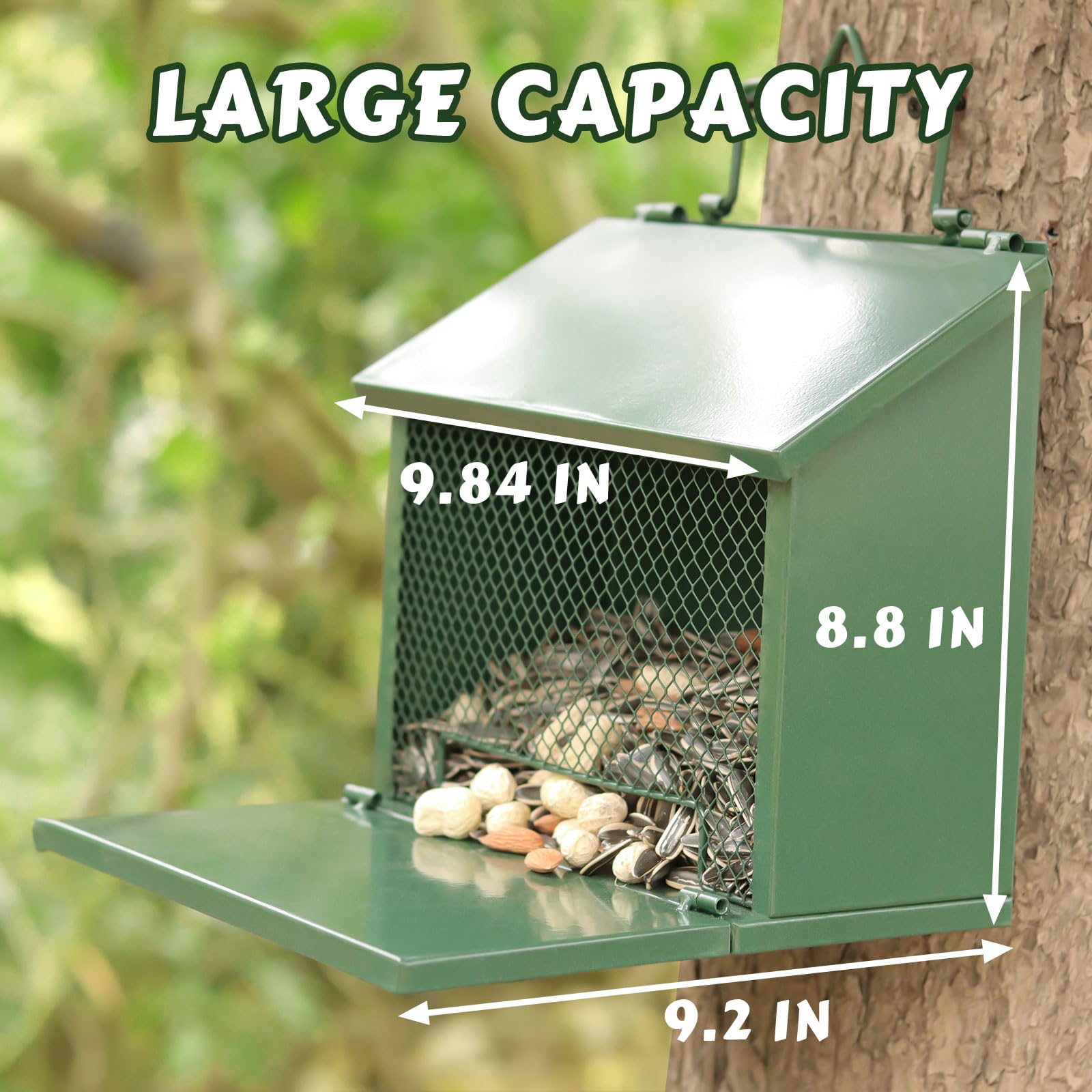 Gavinjitao squirrel feeder placed on patio or balcony for wildlife viewing
