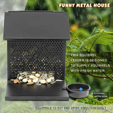 Gavinjitao Squirrel Feeder spacious feeding area invites comfortable, relaxed meals.