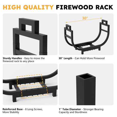 GAVISCITY firewood rack assembled view demonstrates quick setup.