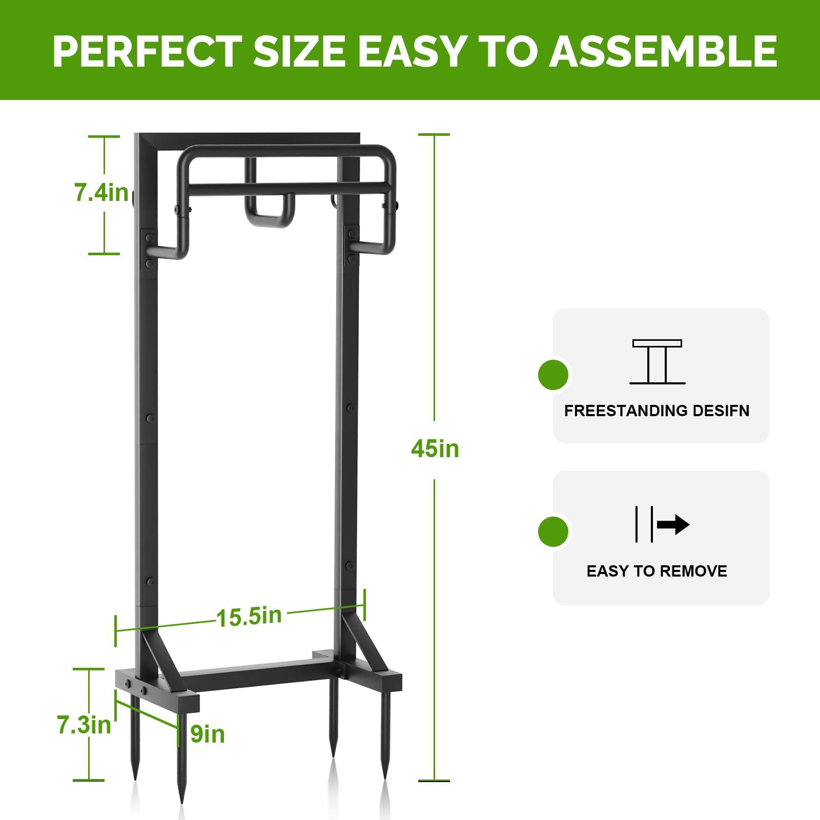 Quick, tool-free assembly sequence for the GAVISCITY hose holder.