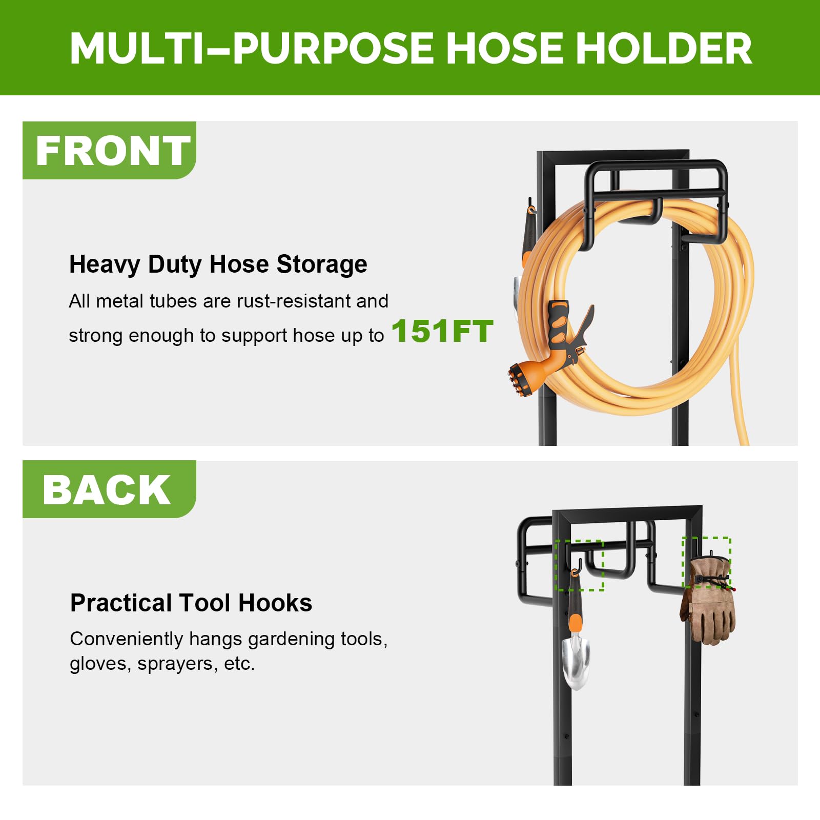 Close-up of rustproof coating on the GAVISCITY hose holder.
