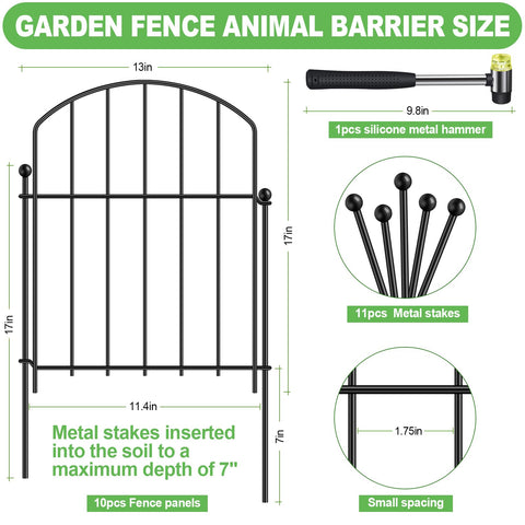 GAXI fence 10-panel layout provides flexible yard coverage for patios and beds.