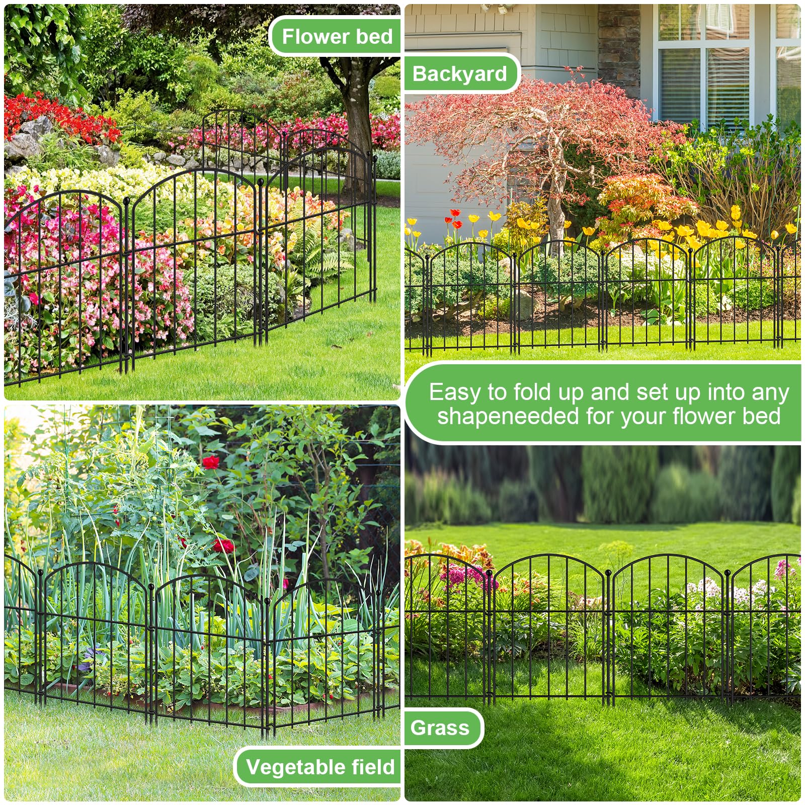 GAXI garden fence edge defines borders to protect plants and soil.