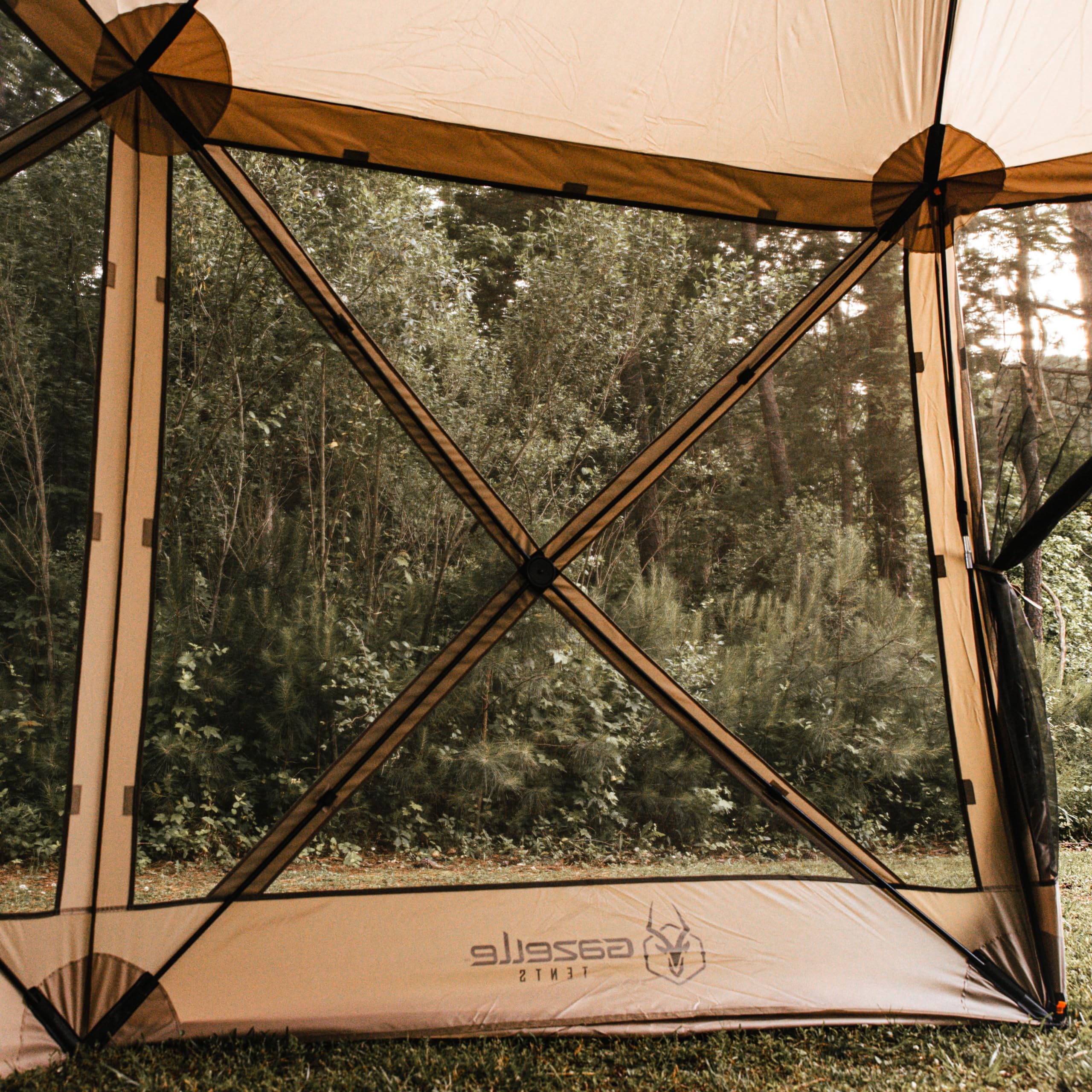Gazelle Tents G6 all-terrain stakes included for stable setup