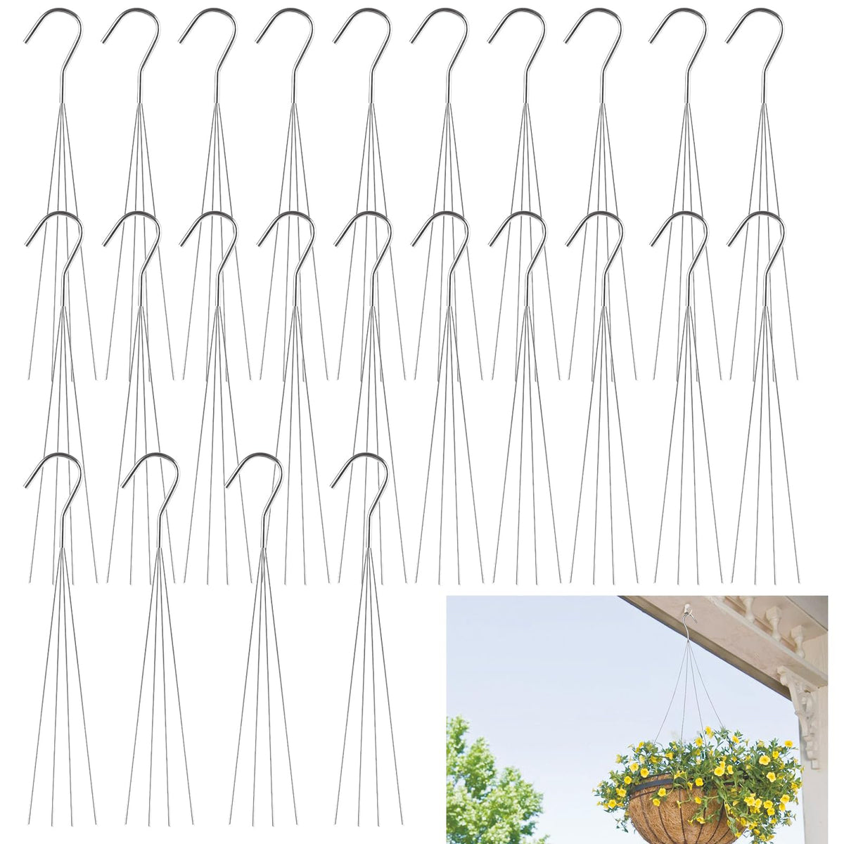 GBACHOOSE 24-inch four-wire plant hanger supports a pot securely