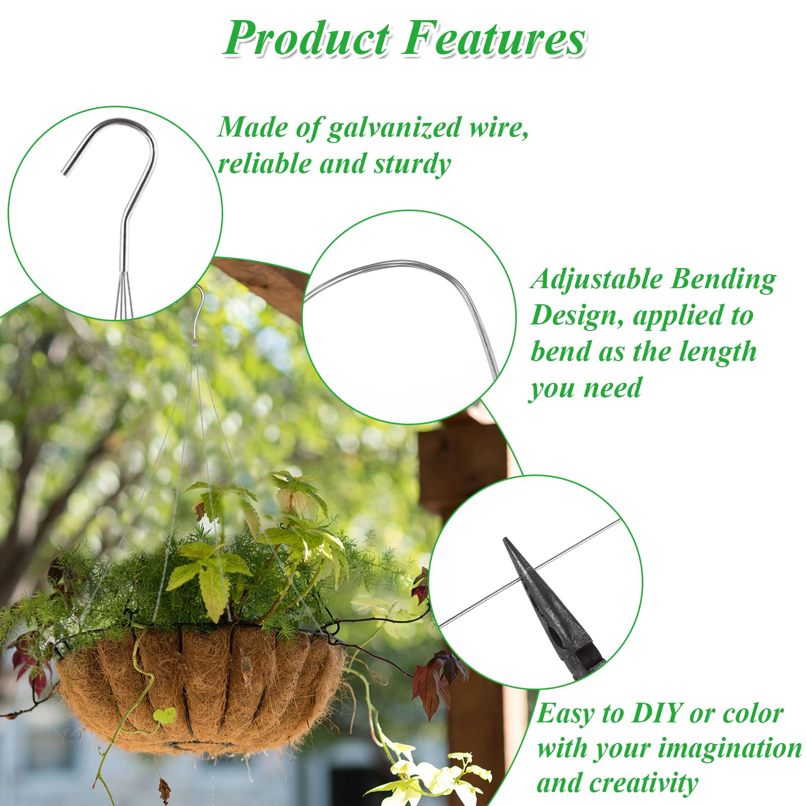 GBACHOOSE weather-resistant plant hanger resists rust and sun