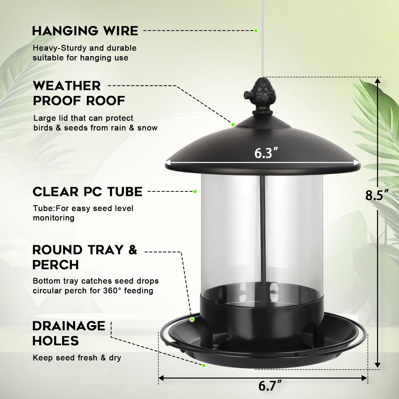 Gbekery 360-degree feeding tray keeps seeds accessible for birds from every angle