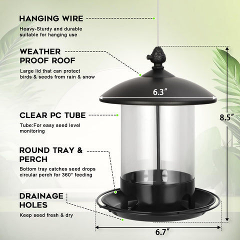 Gbekery 360-degree feeding tray keeps seeds accessible for birds from every angle