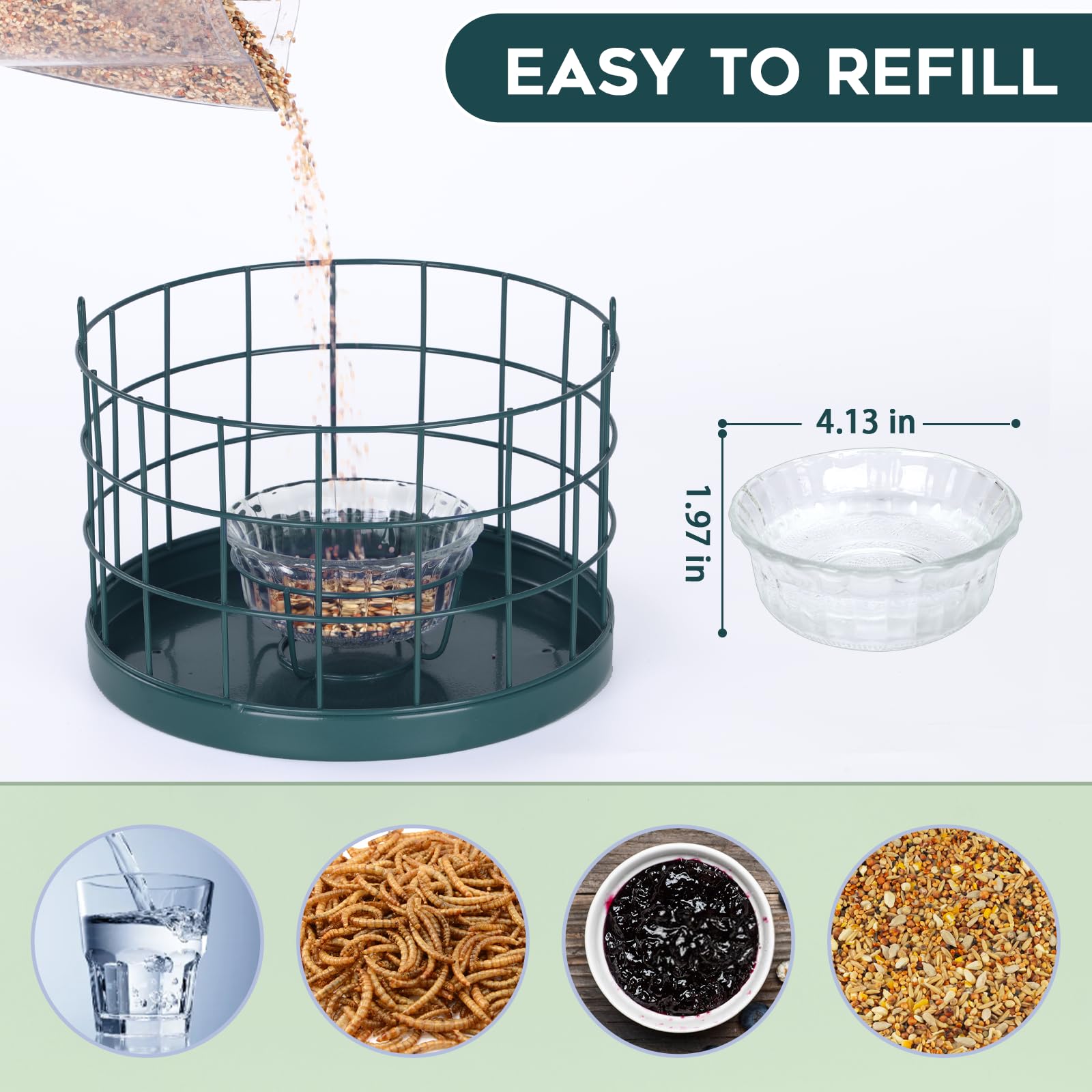 Gbekery Bluebird Feeder removable roof demonstrates easy filling and cleaning