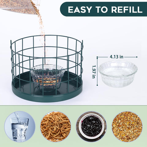Gbekery Bluebird Feeder removable roof demonstrates easy filling and cleaning