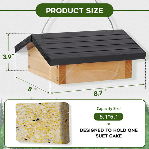 Gbekery Durable Cedar Wood feeder withstands outdoor conditions and weather.