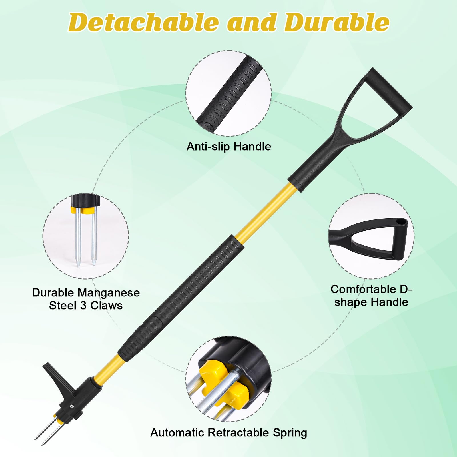 Gbekery ergonomic long D handle showcased in garden use