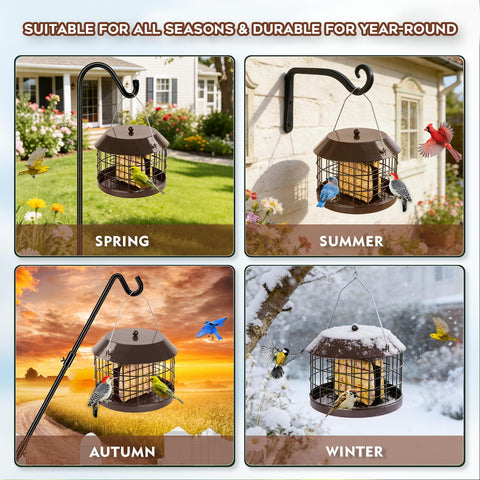 Gbekery garden-friendly feeder adds decorative charm while supporting wildlife.