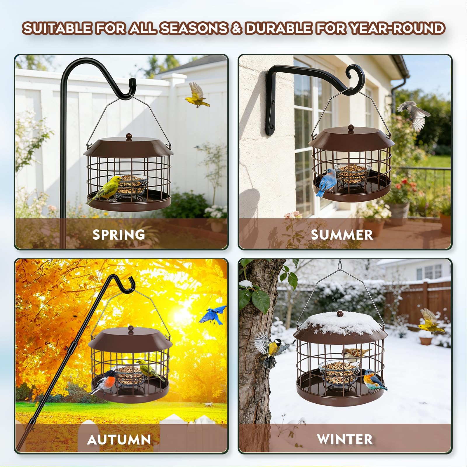 Gbekery outdoor feeder adds decorative charm for bluebirds.