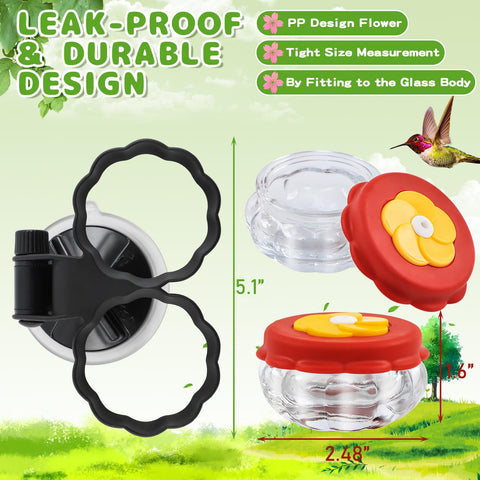 GBekery glass 1 oz hummingbird feeder designed for easy refills and cleaning.