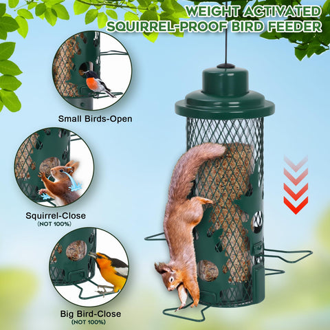 Gbekery green bird feeder featuring lift-lid for quick refills