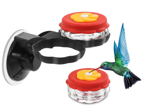 GBekery handheld hummingbird feeders with window mount for convenient outdoor viewing.