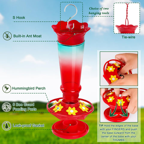 Gbekery hanging bird feeder with S-hook attachment for versatile placement