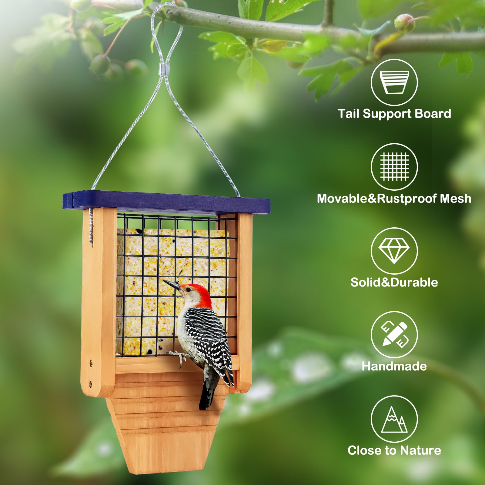 Gbekery hanging rope enables versatile placement on trees or hooks.