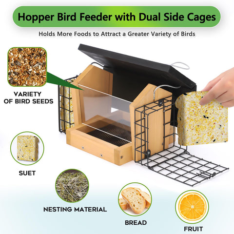 Gbekery Hopper Bird Feeder easy-clean design simplifies refills