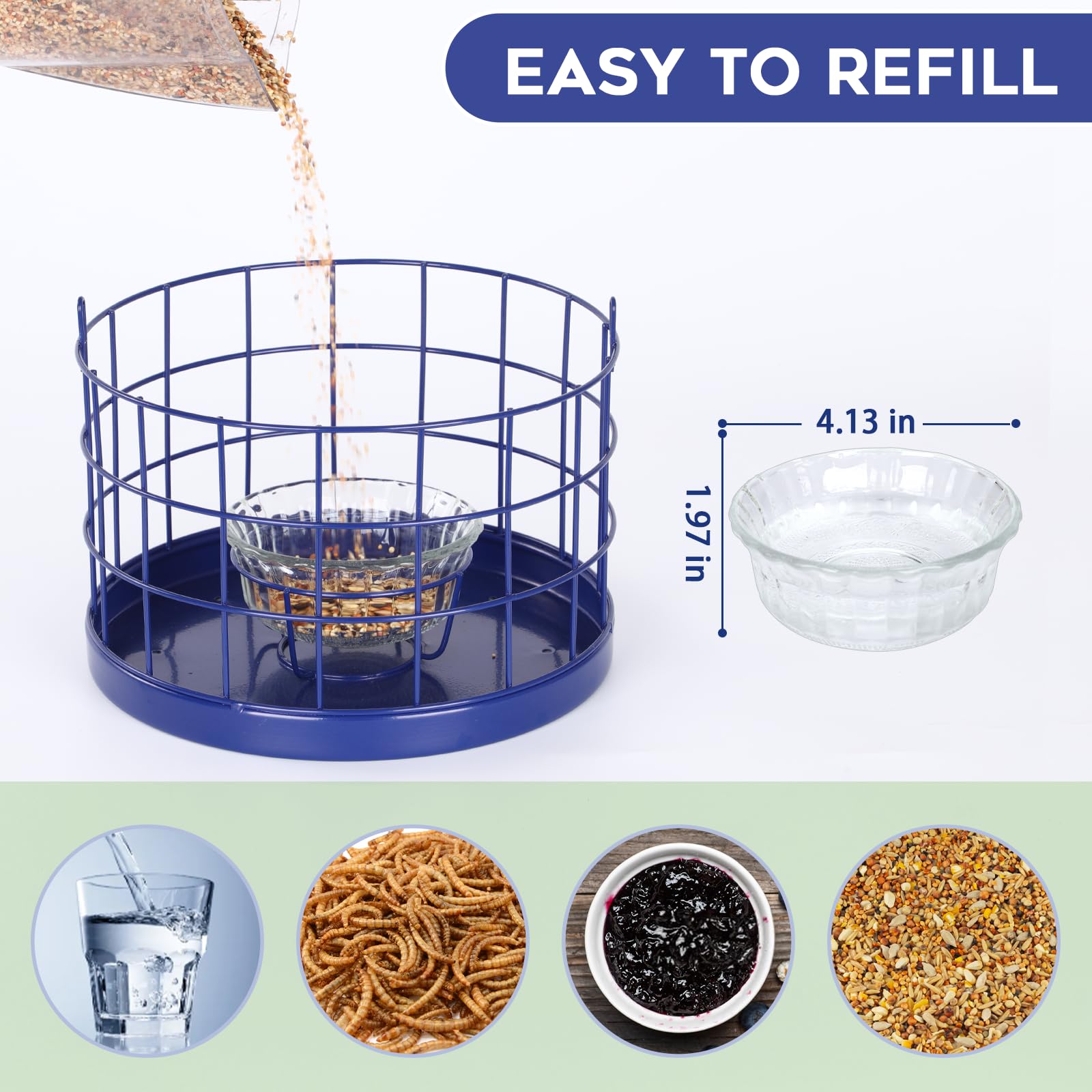 Gbekery large-space bluebird feeder for multiple birds
