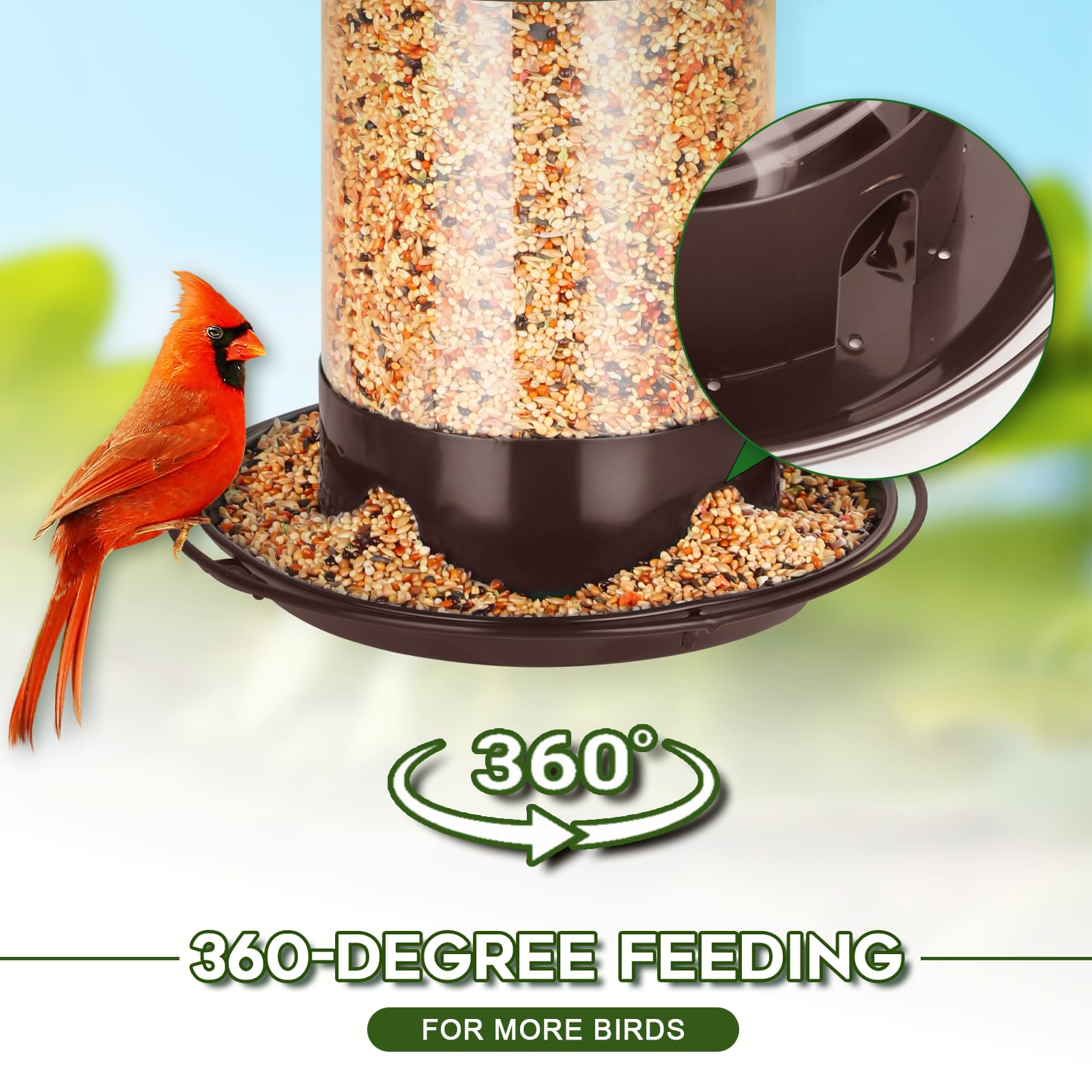 Gbekery metal bird feeder easy refill detachable for thorough cleaning.