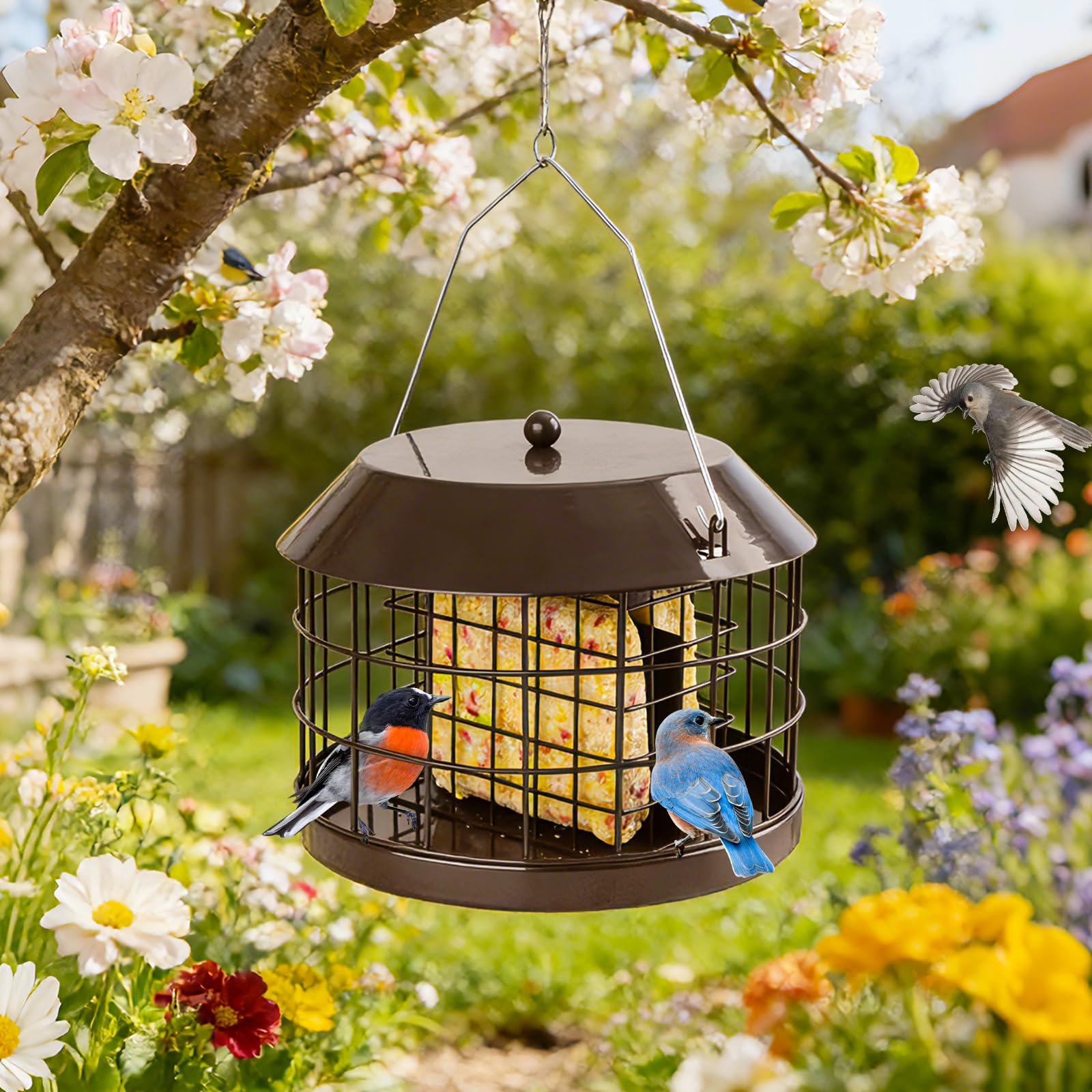 Gbekery metal cage with detachable hook for easy hanging.