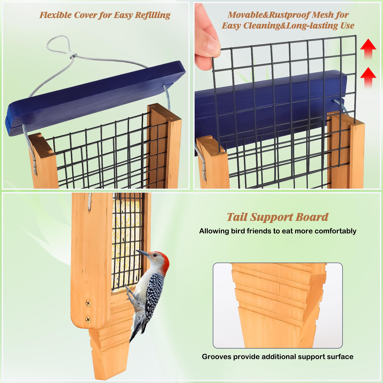 Gbekery movable cover and wire mesh for easy refills and cleaning.
