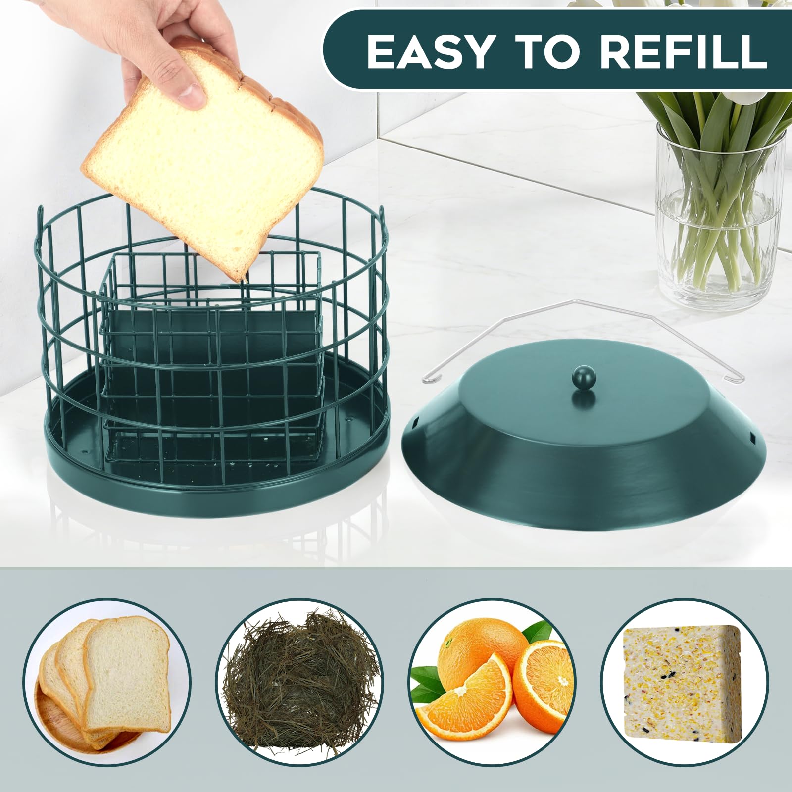 Gbekery one-point-five-inch mesh keeps small birds safe while feeding