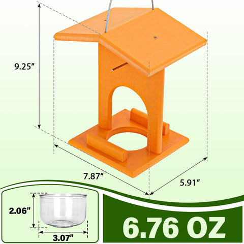 Gbekery Oriole Feeder removable glass cup enables easy jams and nectar refills.