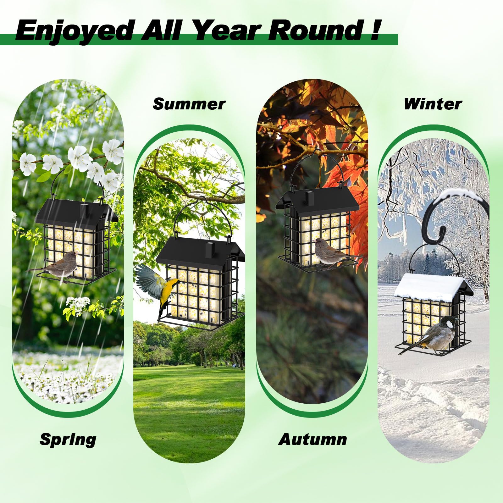 Gbekery outdoor garden setup with all-metal double suet feeder in place