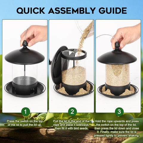Gbekery 2 lb seed capacity supports longer feeding periods with less refilling