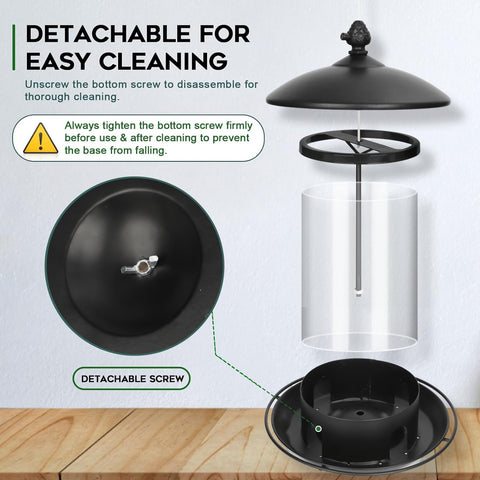 Gbekery slider-lock cap deters squirrels while allowing easy refill