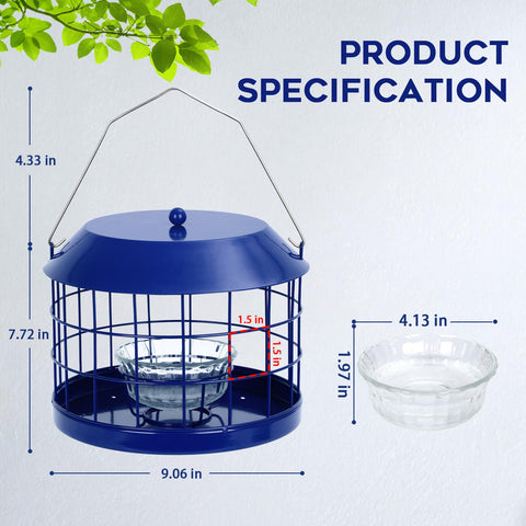 Gbekery squirrel-proof bluebird feeder keeps larger birds away for safe feeding