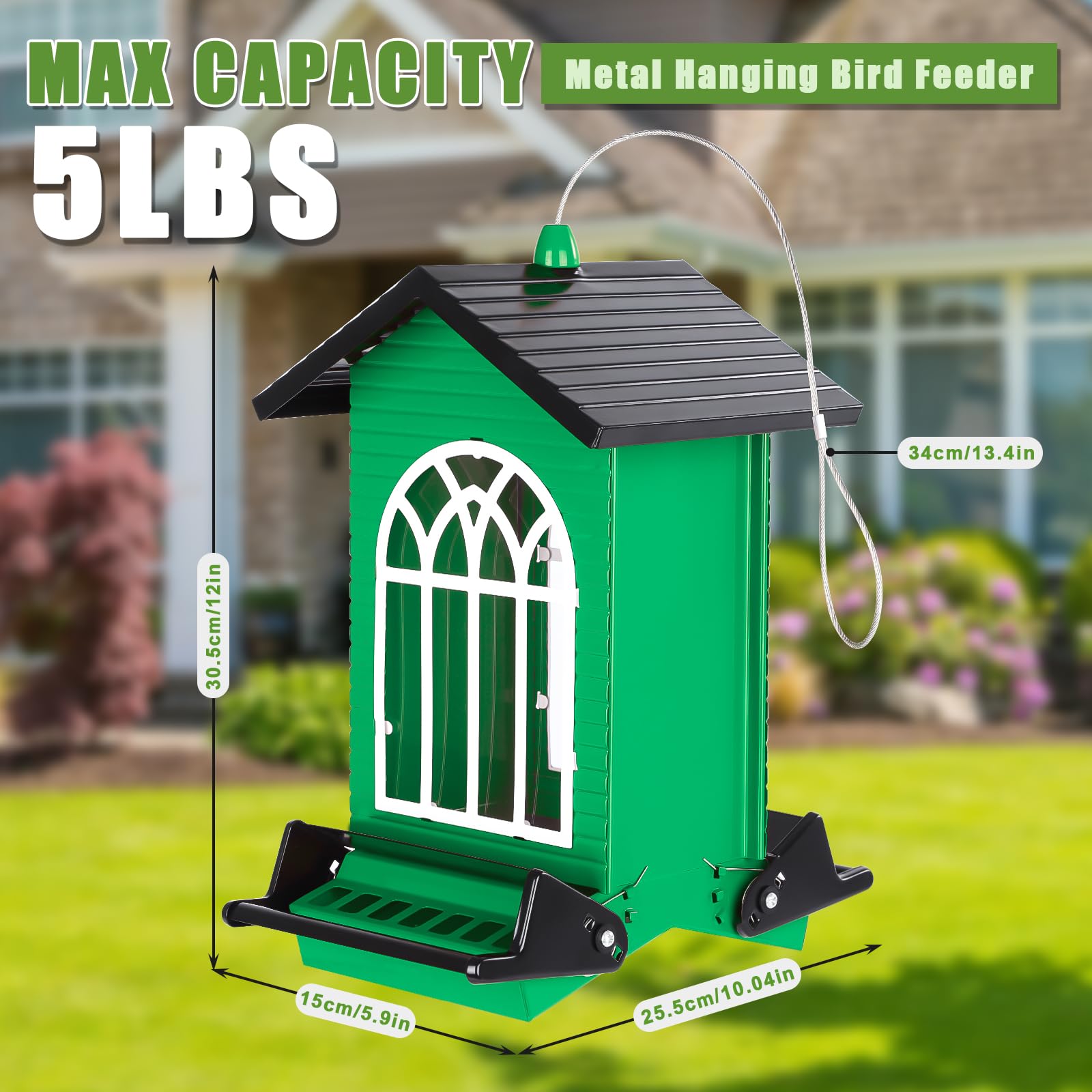 Gbekery Squirrel-Proof Feeder bilateral perches close automatically, protecting seeds for birds