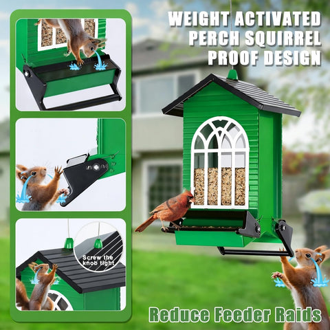 Gbekery Squirrel-Proof Feeder secure lid prevents prying by curious animals