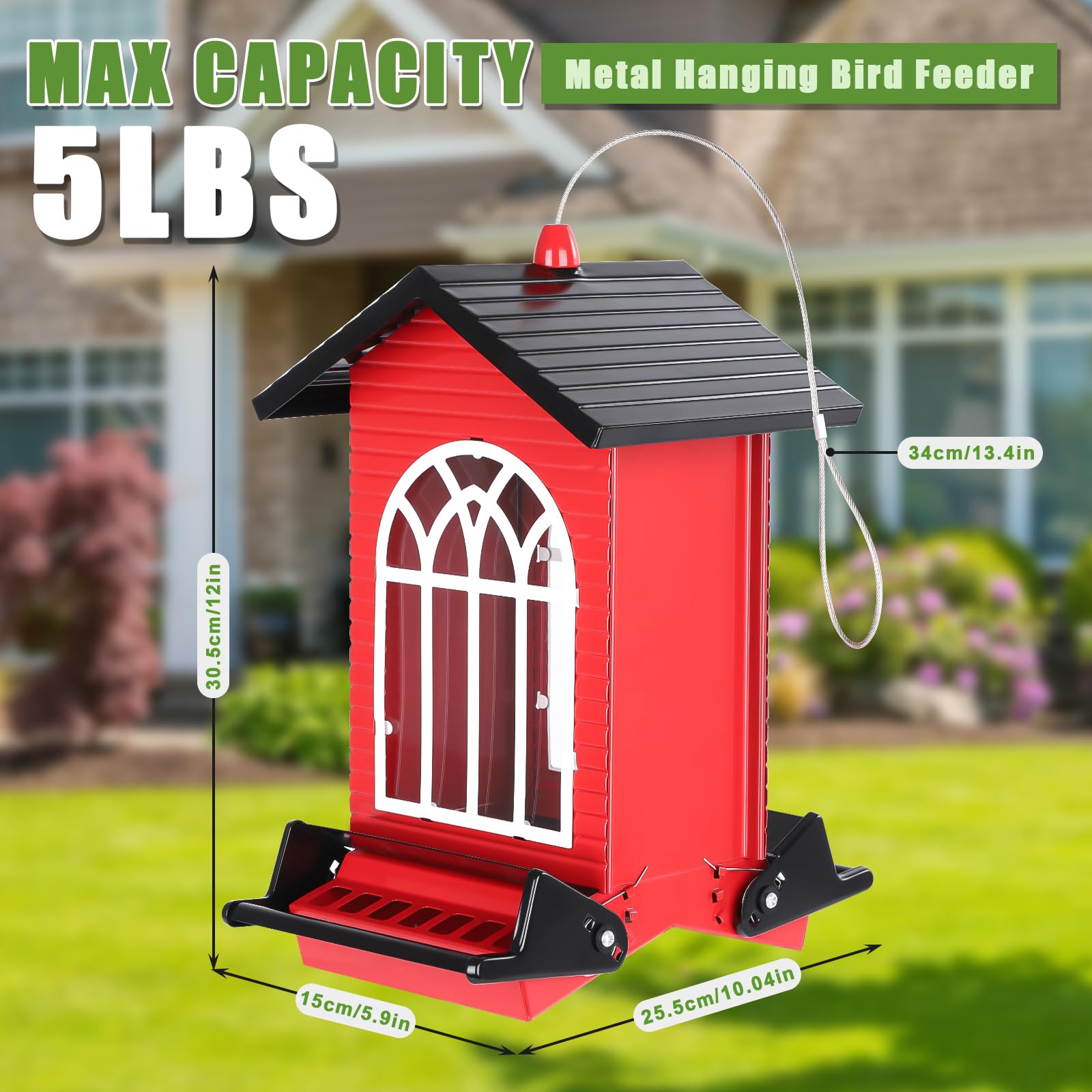 Gbekery feeder secure lid prevents opening by pests, protecting seed for wild birds