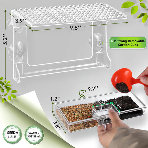 Gbekery window bird feeder with strong suction cups for secure outdoor mounting